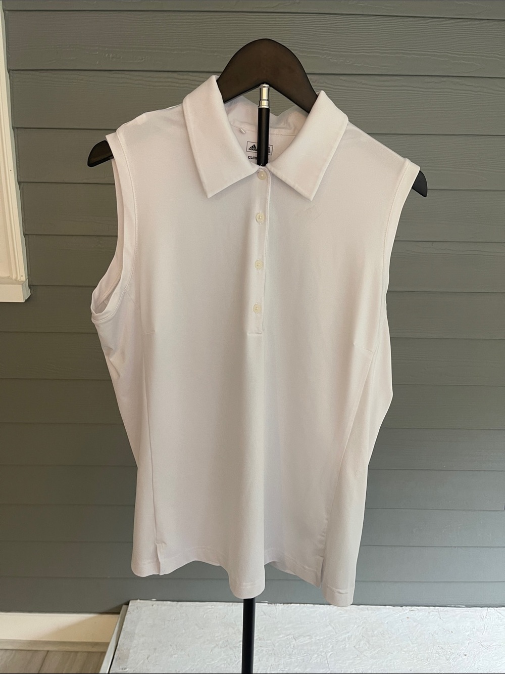 adidas Women’s White Sleeveless Climalite Polo Size L